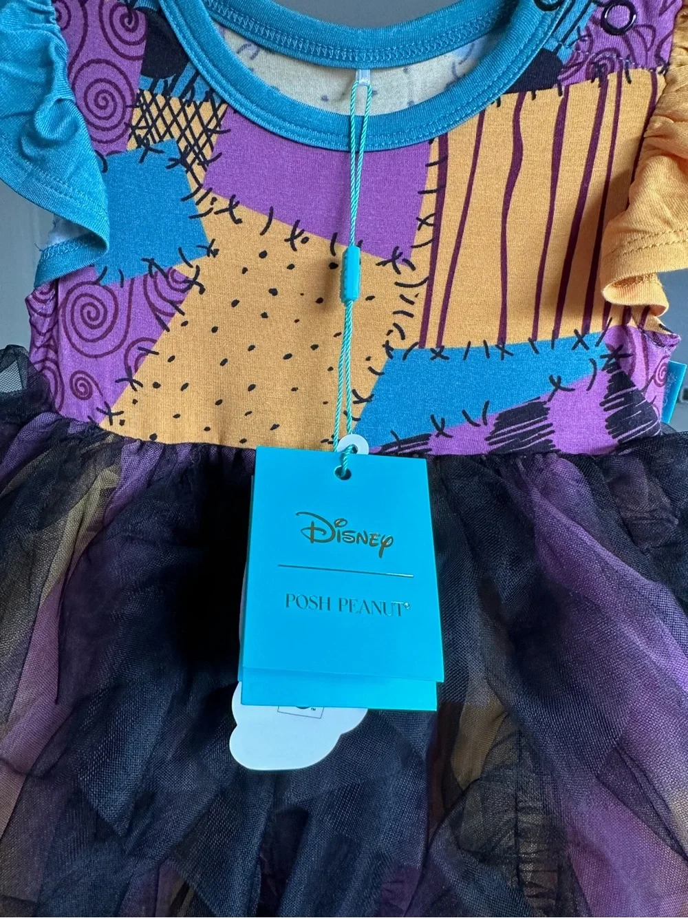 NWT Posh Peanut x Disney Sally Tulle Bodysuit Dress 12-18M Halloween